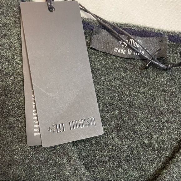 NWT New $210 +39 MASQ V-Neck Wool Dark Green Sweater Size S Made In Italy - Picture 7 of 9